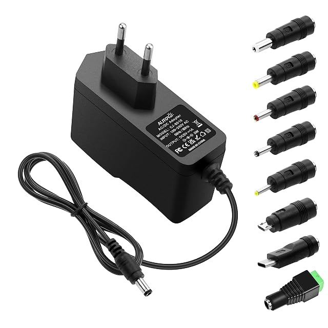 Adaptateur secteur universel ALITOVE 5V 1A avec 8 embouts de connecteur interchangeables