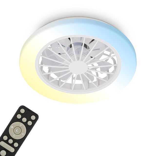 Ventilateur de plafond compact Briloner avec éclairage, 38 cm, avec télécommande