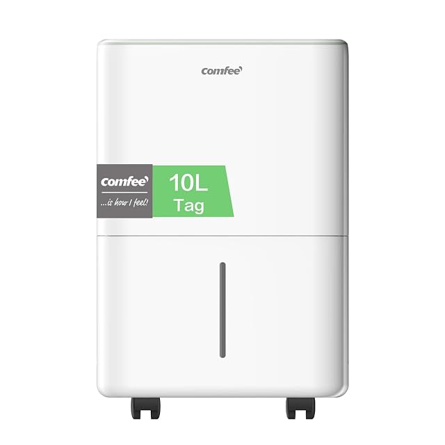 Déshumidificateur à compresseur COMFEE' Aqua Dry 10 avec écran numérique et roulettes