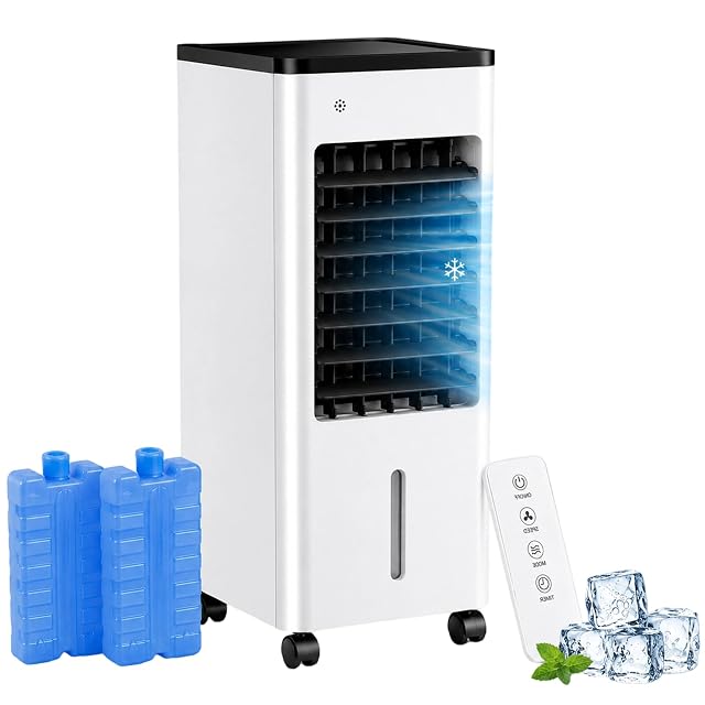 Refroidisseur d'air évaporatif sans marque de 15 L sur roulettes avec télécommande