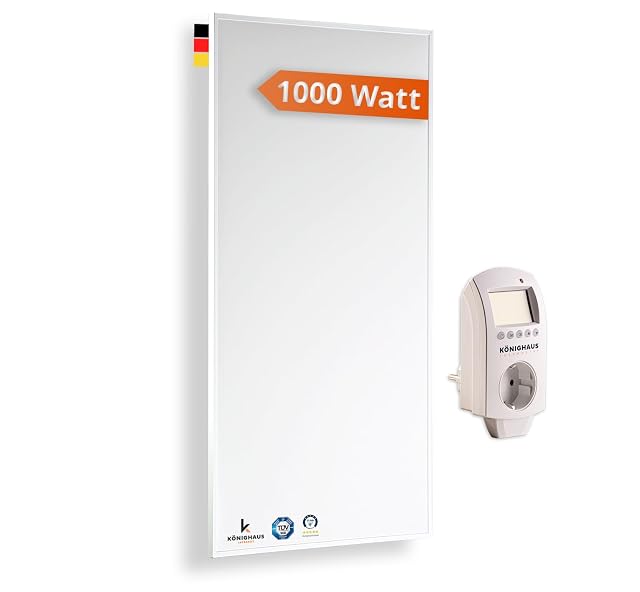 Panneau chauffant infrarouge mural Könighaus P-Serie 1000 W