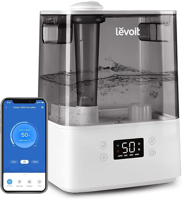 Humidificateur ultrasonique Levoit Classic 300S avec écran LED et contrôle par application