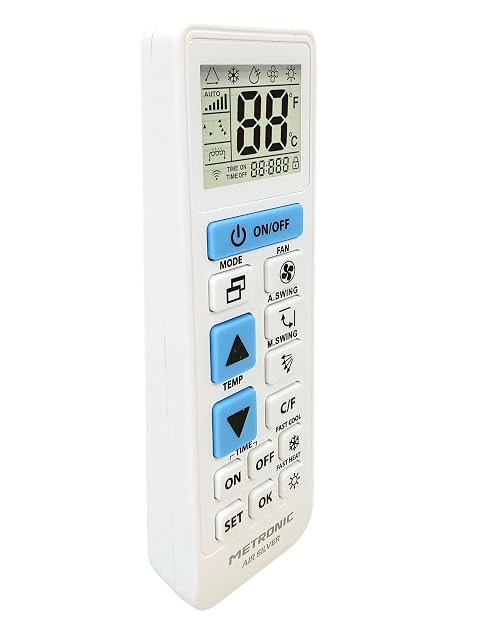 Télécommande universelle pour climatiseur Metronic 495348 avec écran LCD