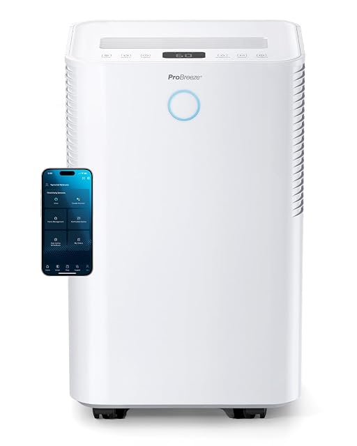 Déshumidificateur WiFi Pro Breeze OmniDry 20L avec écran numérique et réservoir de 4 litres